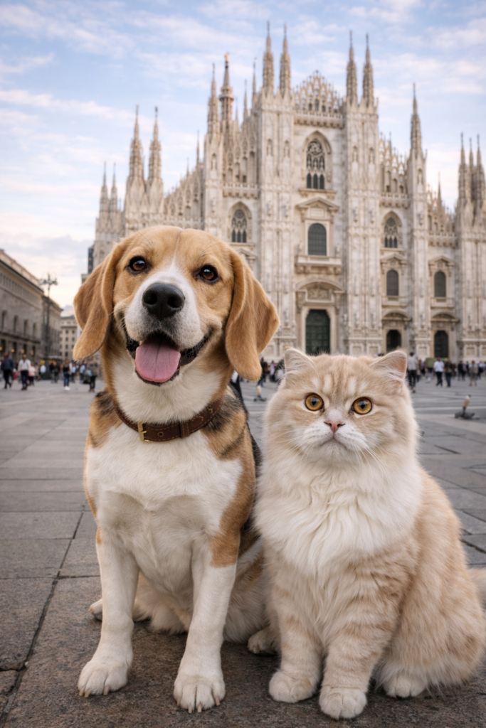 Cane e Gatto in Piazza Duomo