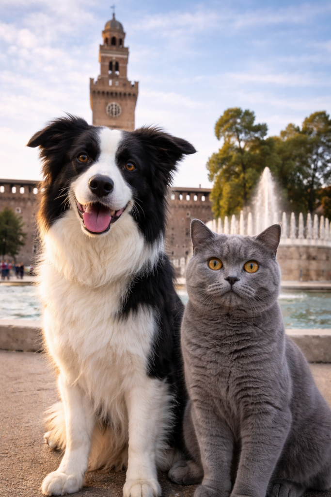 Cane e gatto In Piazza Castello